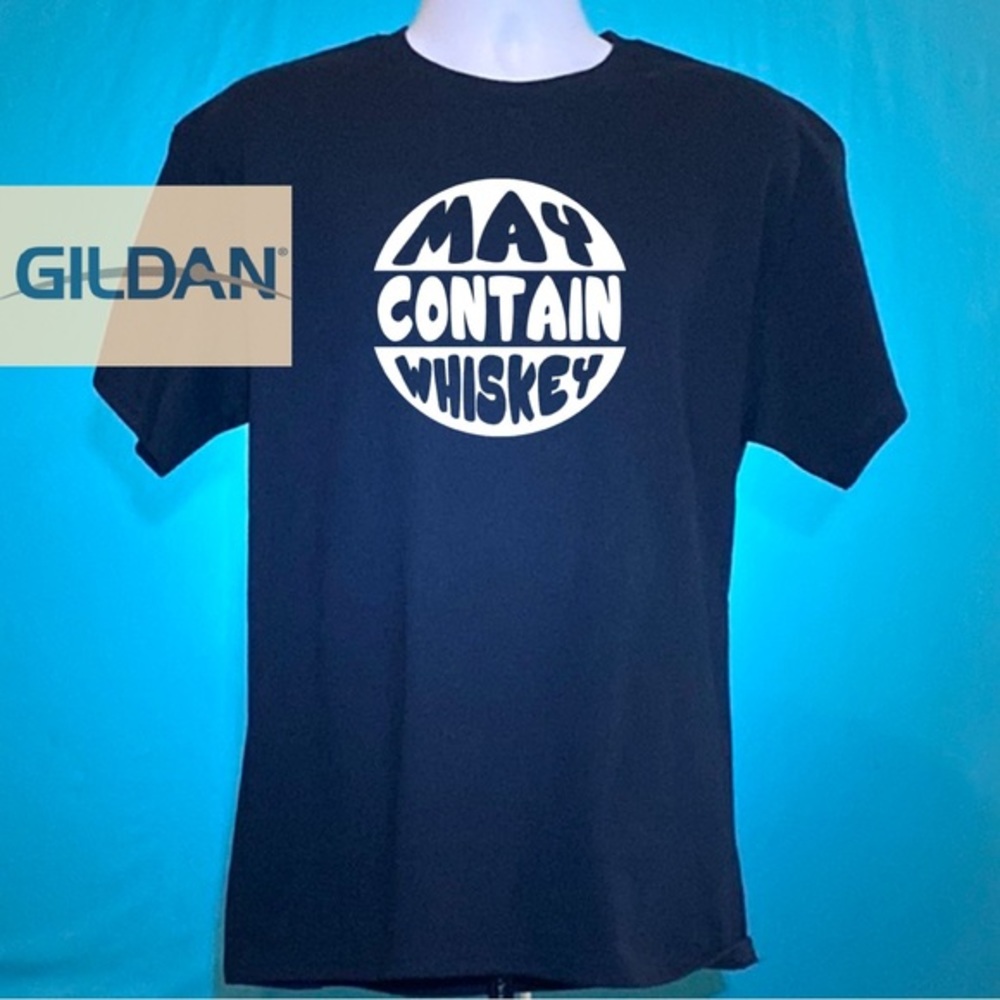 NEW Whiskey TSHIRT May Contain Whiskey Tee Black